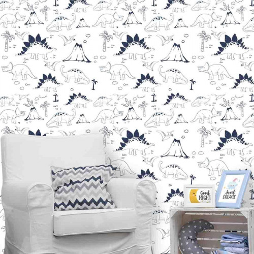 Papel De Parede Dinossauro Vulcao Azul Como você pode perceber, a variedade de papel de parede cinza é grande, se você deseja inserir na sua decoração basta encontrar aquele. papel de parede dinossauro vulcao azul