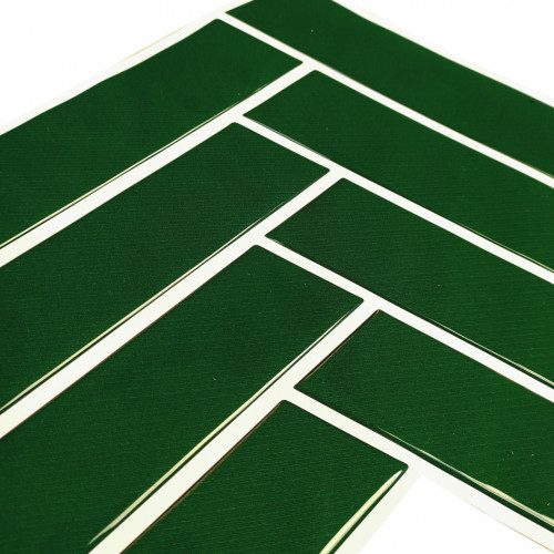 Placa de Pastilha Adesiva Resinada Espinha de Peixe Verde Esmeralda - 30cm x 30cm