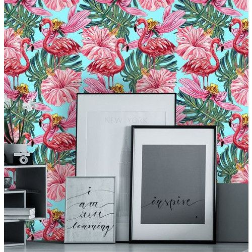 Papel de Parede Flamingo Tropical