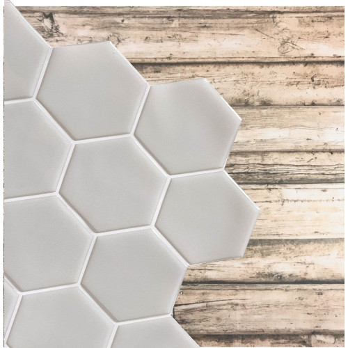 Placa de Pastilha Adesiva Resinada Hexagonal Max Cinza - 30cm x 30cm