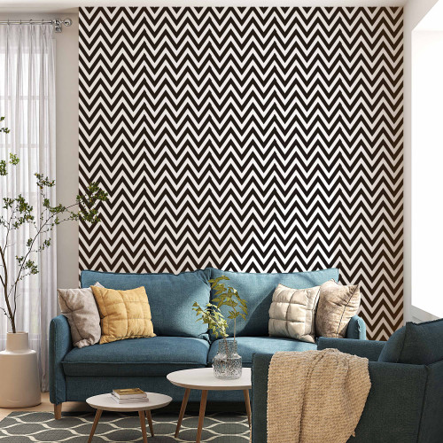 Papel de Parede Chevron Mini Preto