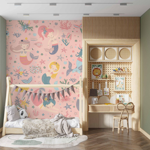 Painel Canto da Sereia Fundo Rose