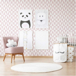 Papel de Parede Infantil Balonê Rose