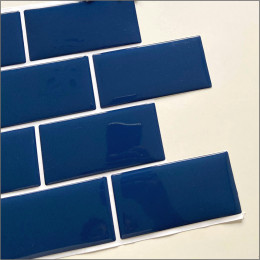 Placa de Pastilha Adesiva Resinada Metrô Blue - 26cm x 32,5cm