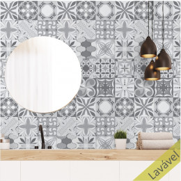 Adesivo Azulejo Tons de Cinza
