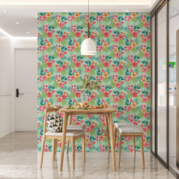 Papel de Parede Floral Honolulu Turquesa