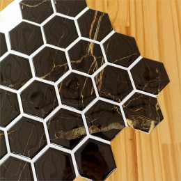 Placa de Pastilha Adesiva Resinada Hexagonal Serra Dourada - 30cm x 30cm