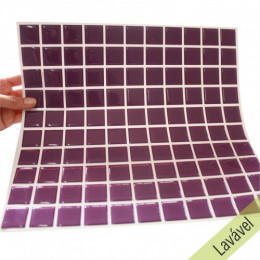Placa de Pastilha Adesiva Resinada Violeta - 29,5cm x 30cm