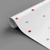 Papel de Parede Bolinhas Fofis Cinza e Vermelho - 3