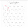 Placa de Pastilha Adesiva Resinada Hexagonal mármore Dark 30cm x 30cm - 1