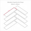 Placa de Pastilha Adesiva Resinada Espinha de Peixe Mármore Claro - 30cm x 30cm - 6