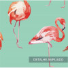 Papel de Parede Flamingo Fundo Turquesa - 4