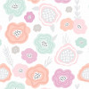 Papel de Parede Floral Ceci Candy Color fundo branco - 1