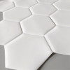 Placa de Pastilha Adesiva Resinada Hexagonal Max Branco - 30cm x 30cm - 6