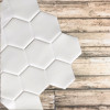 Placa de Pastilha Adesiva Resinada Hexagonal Max Branco - 30cm x 30cm - 5