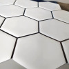 Placa de Pastilha Adesiva Resinada Hexagonal Max Branco - 30cm x 30cm - 7