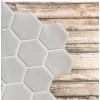 Placa de Pastilha Adesiva Resinada Hexagonal Max Cinza - 30cm x 30cm - 3