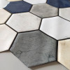 Placa de Pastilha Adesiva Resinada Hexagonal Max Mármore Inverno - 30cm x 30cm - 4
