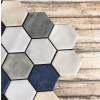 Placa de Pastilha Adesiva Resinada Hexagonal Max Mármore Inverno - 30cm x 30cm - 3