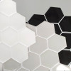 Placa de Pastilha Adesiva Resinada Hexagonal Max Preto - 30cm x 30cm - 4