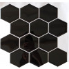 Placa de Pastilha Adesiva Resinada Hexagonal Max Preto - 30cm x 30cm - 6