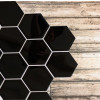 Placa de Pastilha Adesiva Resinada Hexagonal Max Preto - 30cm x 30cm - 2
