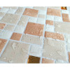 Placa de Pastilha Adesiva Resinada Mosaico Pedra Rose, Branco e Dourado - 28,5cm x 31cm - 2