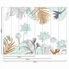Painel Jardim Harmonia Contorno Cinza Fundo Branco - 3