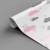 Papel de Parede Infantil Nuvem Rosa com Cinza - 5