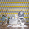 Papel de Parede Chevron Cinza e Amarelo - 2