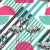 Papel de Parede Flamingo Geométrico - 1