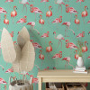 Papel de Parede Flamingo Fundo Turquesa - 2