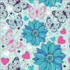 Papel de Parede Borboletas Teen Flowers - 1