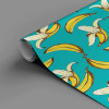 Papel de Parede Banana Fundo Turquesa - 3