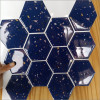 Placa de Pastilha Adesiva Resinada Hexagonal Max Granilite Azul- 30cm x 30cm - 1
