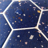 Placa de Pastilha Adesiva Resinada Hexagonal Max Granilite Azul- 30cm x 30cm - 2