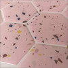 Placa de Pastilha Adesiva Resinada Hexagonal Max Granilite Rose- 30cm x 30cm - 1