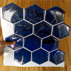 Placa de Pastilha Adesiva Resinada Hexagonal Max Mármore Índigo- 30cm x 30cm - 1