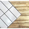 Placa de Pastilha Adesiva Resinada Linear Branco - 30cm x 30cm - 4