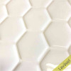 Placa de Pastilha Adesiva Resinada Hexagonal Branco - 30cm x 30cm - 3