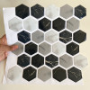 Placa de Pastilha Adesiva Resinada Hexagonal mármore Dark 30cm x 30cm - 6