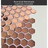 Placa de Pastilha Adesiva Resinada Hexagonal Mini Rose Gold metalizada escovada - 28,5cm x 27cm - 1