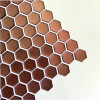 Placa de Pastilha Adesiva Resinada Hexagonal Mini Rose Gold metalizada escovada - 28,5cm x 27cm - 2
