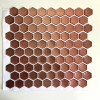 Placa de Pastilha Adesiva Resinada Hexagonal Mini Rose Gold metalizada escovada - 28,5cm x 27cm - 4
