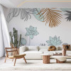 Painel Jardim Harmonia Contorno Cinza Fundo Branco - 2